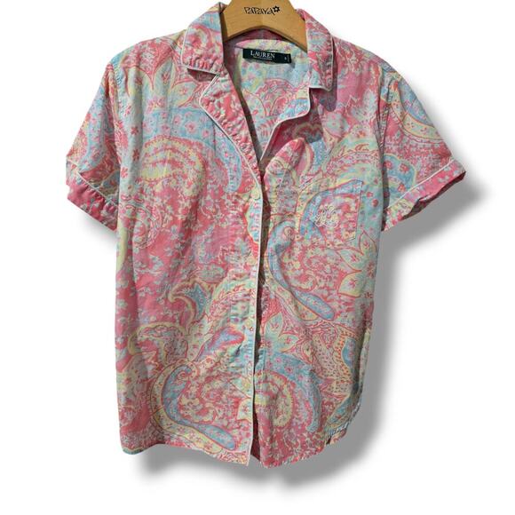 Lauren Ralph Lauren Other - Lauren Ralph Lauren women's multicolor paisley short sleeves Pajama shirt small